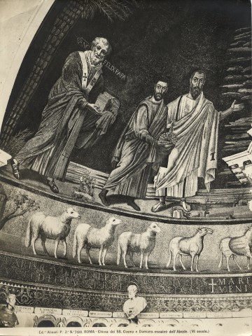 Alinari, Fratelli — Roma - Chiesa dei SS. Cosma e Damiano, musaico dell'Abside. (VI secolo.) — particolare